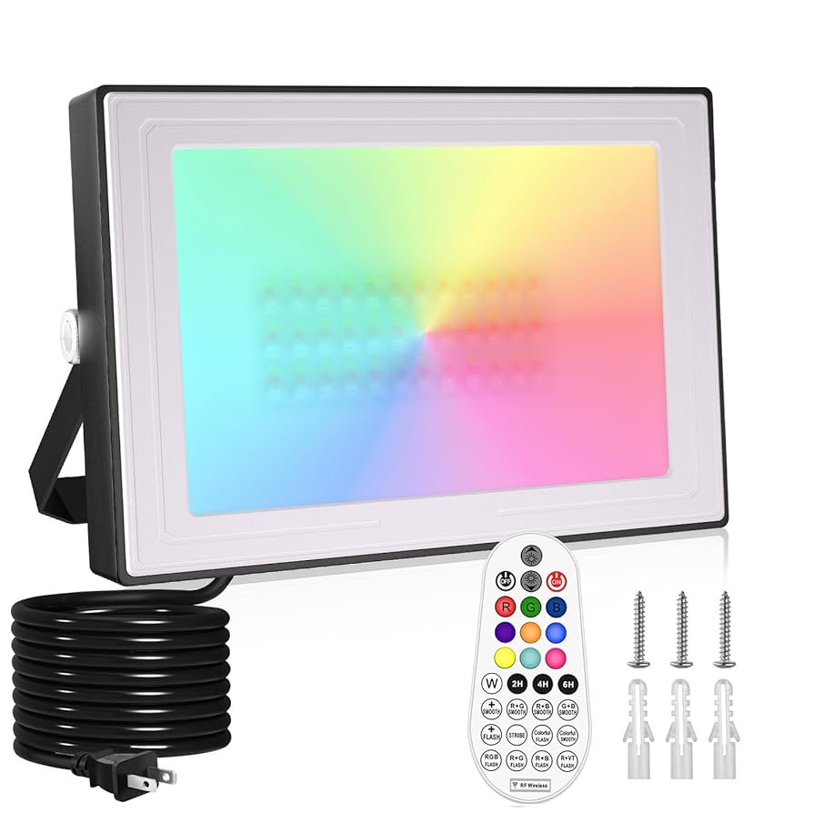 Amazon.co.jp: CLY RGBライト 60W 投光器 LED雰囲気ライト 屋外